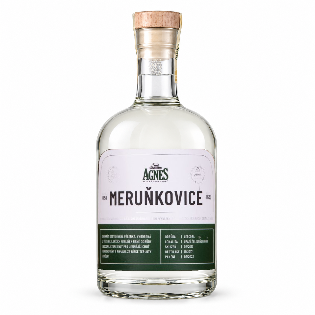 Agnes Meruňkovice – 500ml — lahev na bílém pozadí